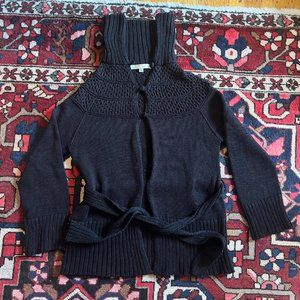 Erica Tanov Cotton Chunky Cardigan in Black